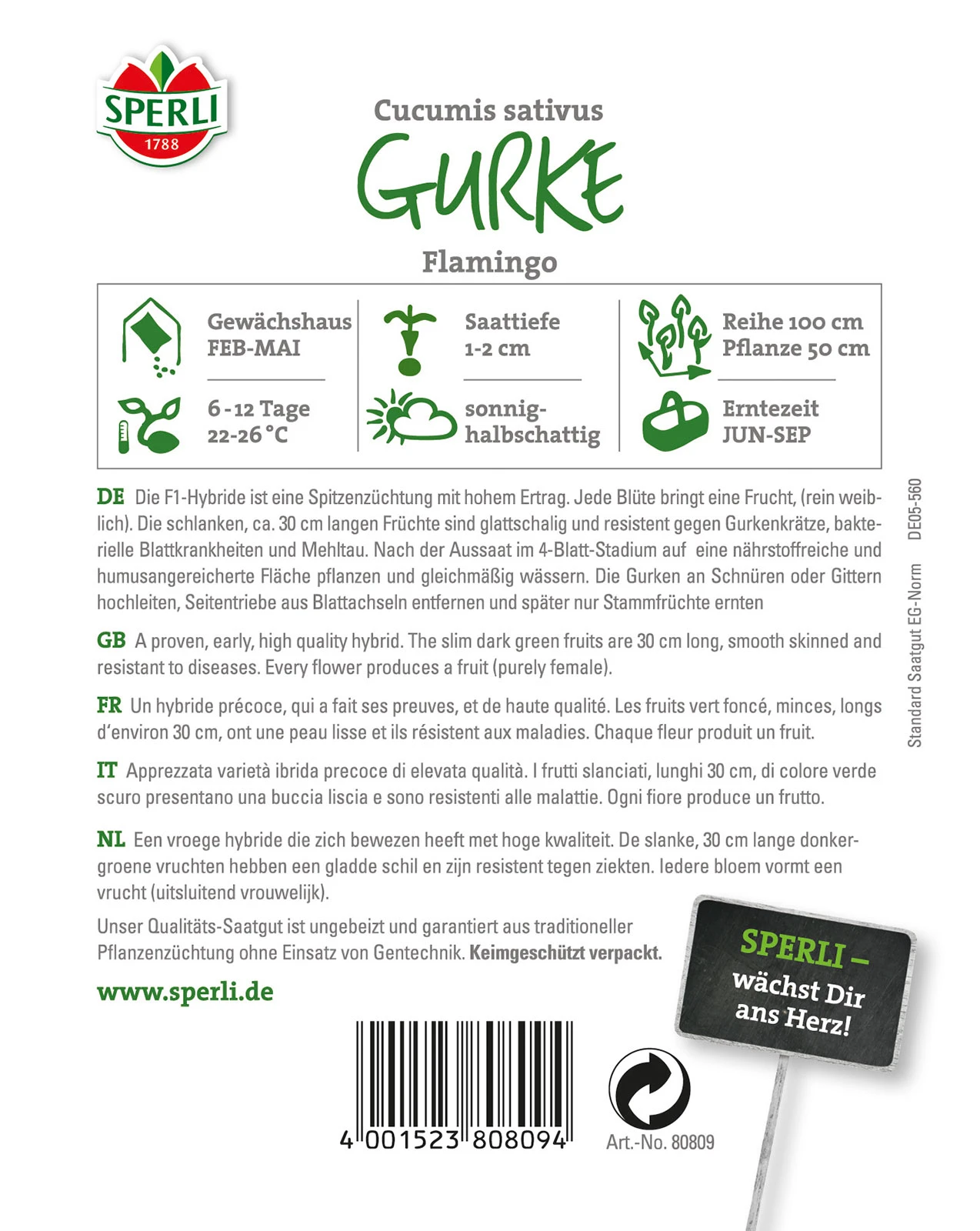 Gurke Flamingo F1-Hybride, Schlangengurke | Gurkensamen Von Sperli 4 Gurke Flamingo F1-Hybride, Schlangengurke | Gurkensamen Von Sperli – Bild 2