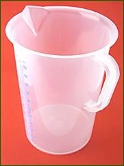 Messbecher, Transparent, Mit Erhabener Skala, 5000 Ml, 100 Ml Teilung