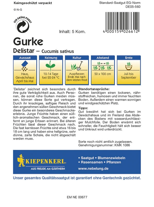 Salatgurke Delistar | Salatgurkensamen Von Kiepenkerl 3 Salatgurke Delistar | Salatgurkensamen Von Kiepenkerl