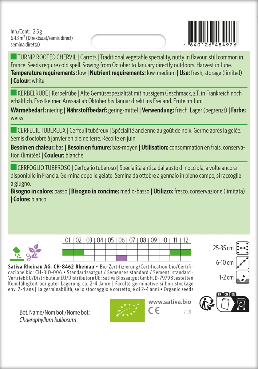 Kerbelrübe Kerbelrübe | BIO Rübensamen Von Sativa Rheinau 3 Kerbelrübe Kerbelrübe | BIO Rübensamen Von Sativa Rheinau