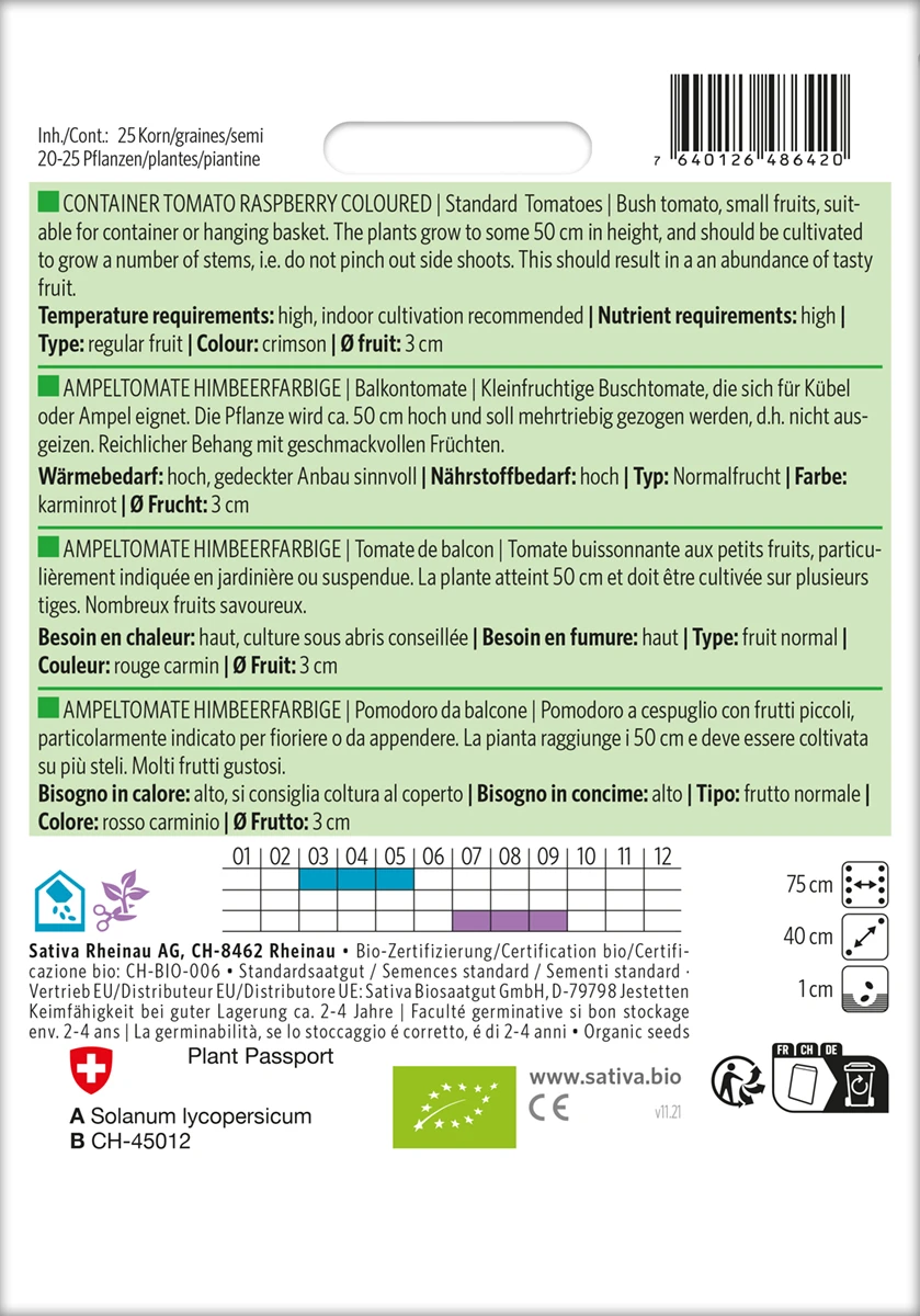 Balkontomate Ampeltomate Himbeerfarbige | BIO Buschtomatensamen Von Sativa Rheinau 3 Balkontomate Ampeltomate Himbeerfarbige | BIO Buschtomatensamen Von Sativa Rheinau