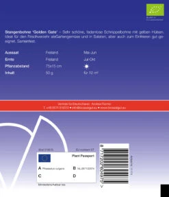 Stangenbohne Golden Gate | BIO Stangenbohnensamen Von De Bolster [MHD 12/2023]
