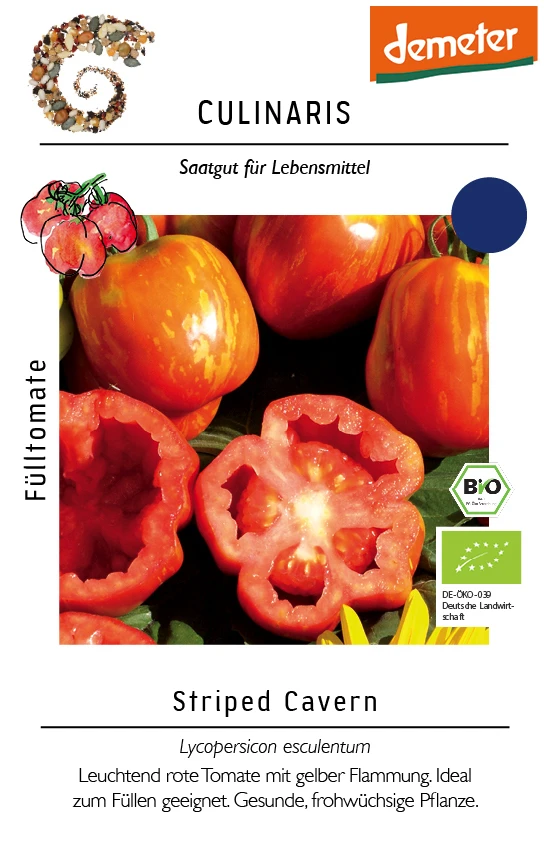 Fülltomate Striped Cavern | BIO Fülltomatensamen Von Culinaris 3 Fülltomate Striped Cavern | BIO Fülltomatensamen Von Culinaris