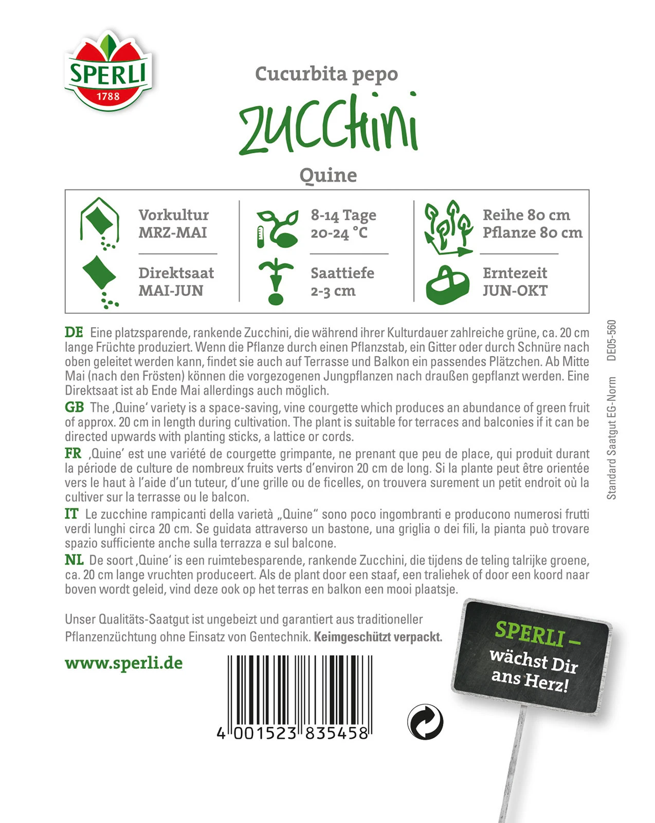 Zucchini Quine | Zucchinisamen Von Sperli 4 Zucchini Quine | Zucchinisamen Von Sperli – Bild 2