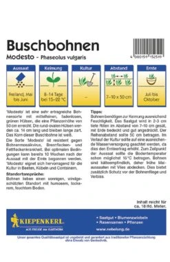 Buschbohne Modesto (120 G) | Buschbohnensamen Von Kiepenkerl