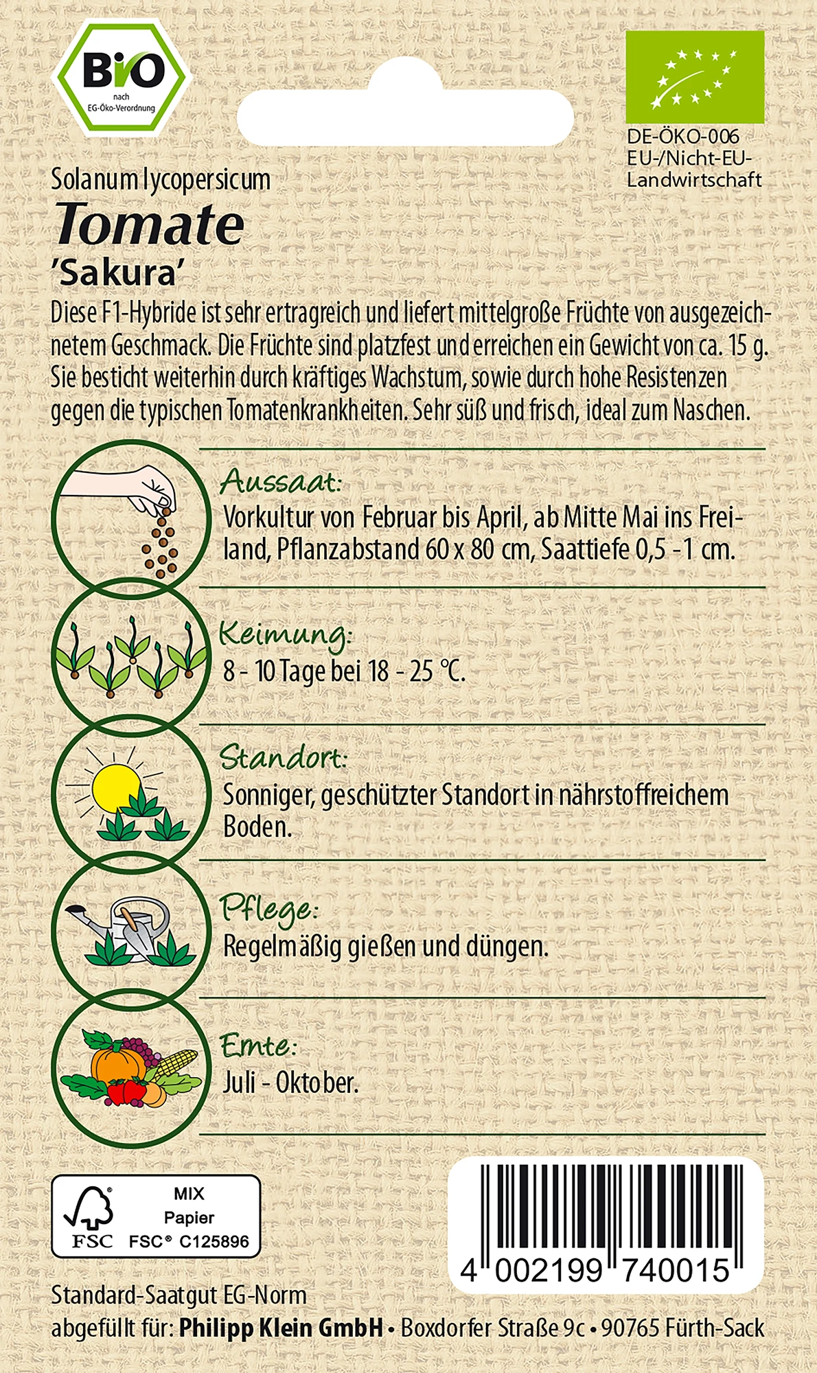 Tomate Sakura | BIO Tomatensamen Von Samen Pfann 3 Tomate Sakura | BIO Tomatensamen Von Samen Pfann