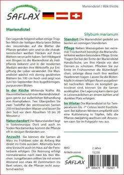 Mariendistel | Heilpflanzensamen Von Saflax