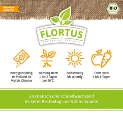 Bio-Kresse (200 G) | Bio-Kressesamen Von Flortus -Samenhaus Geschäft 543636 Bio Kresse 200 g 3