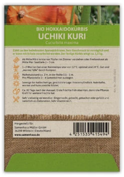 Hokkaidokürbis Uchiki Kuri (100 Stück) | BIO Kürbissamen Von FLORTUS