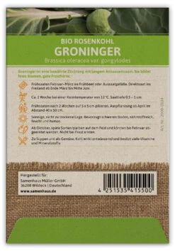 Rosenkohl Groninger (100 Stück) | BIO Kohlsamen Von FLORTUS -Samenhaus Geschäft 549887 BIO Rosenkohl Groninger 100 Stueck 2000 0504 100x 2