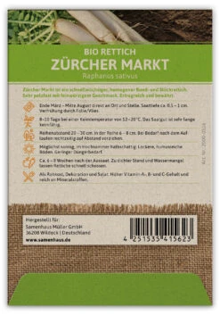 Rettich Zürcher Markt (100 Stück) | BIO Rettichsamen Von FLORTUS -Samenhaus Geschäft 549899 BIO Rettich Zuercher Markt 100 Stueck 2000 0516 100x 2