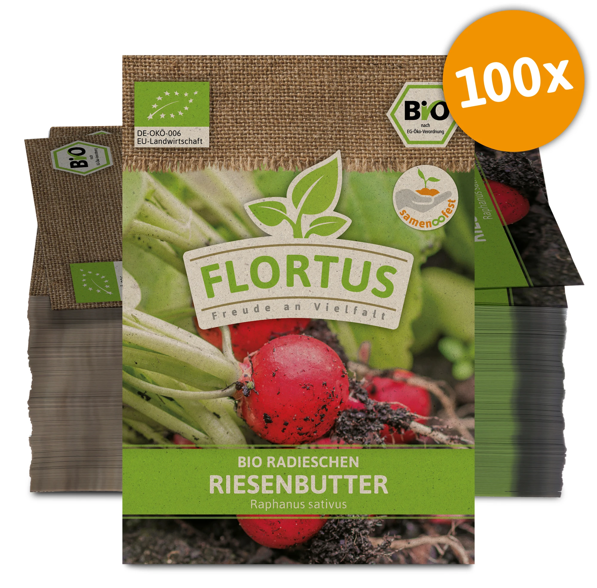Radieschen Riesenbutter (100 Stück) | BIO Radieschensamen Von FLORTUS 3 Radieschen Riesenbutter (100 Stück) | BIO Radieschensamen Von FLORTUS