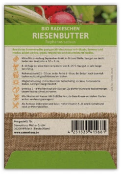 Radieschen Riesenbutter (100 Stück) | BIO Radieschensamen Von FLORTUS 7 Radieschen Riesenbutter (100 Stück) | BIO Radieschensamen Von FLORTUS -Samenhaus Geschäft 549903 BIO Radieschen Riesenbutter 100 Stueck 2000 0520 100x 2