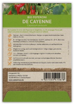 Peperoni De Cayenne (100 Stück) | BIO Peperonisamen Von FLORTUS -Samenhaus Geschäft 549904 BIO Peperoni De Cayenne 100 Stueck 2000 0521 100x 2