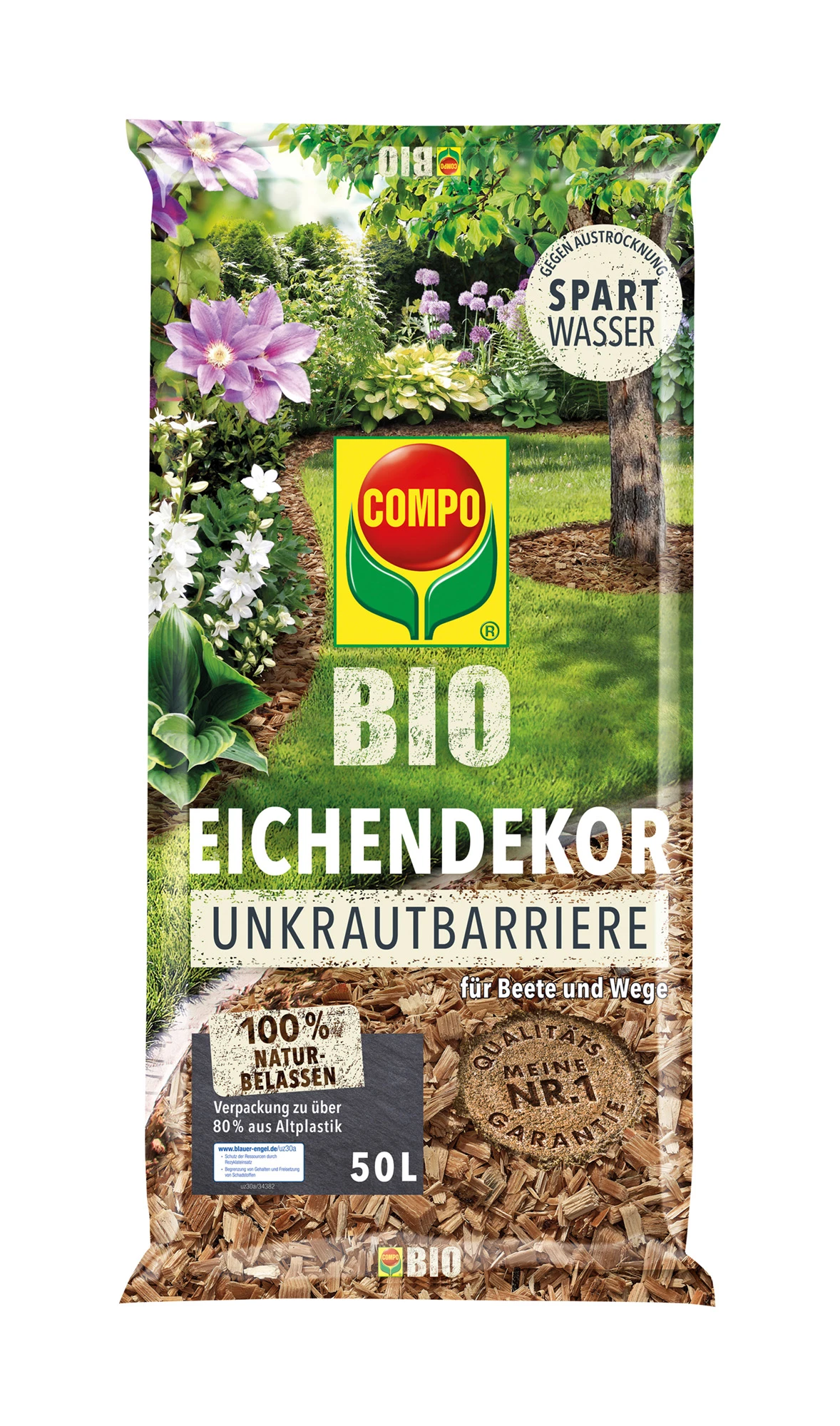 Eichendekor + Unkrautbarriere (50 L) | BIO Unkrautvernichter Von COMPO 3 Eichendekor + Unkrautbarriere (50 L) | BIO Unkrautvernichter Von COMPO