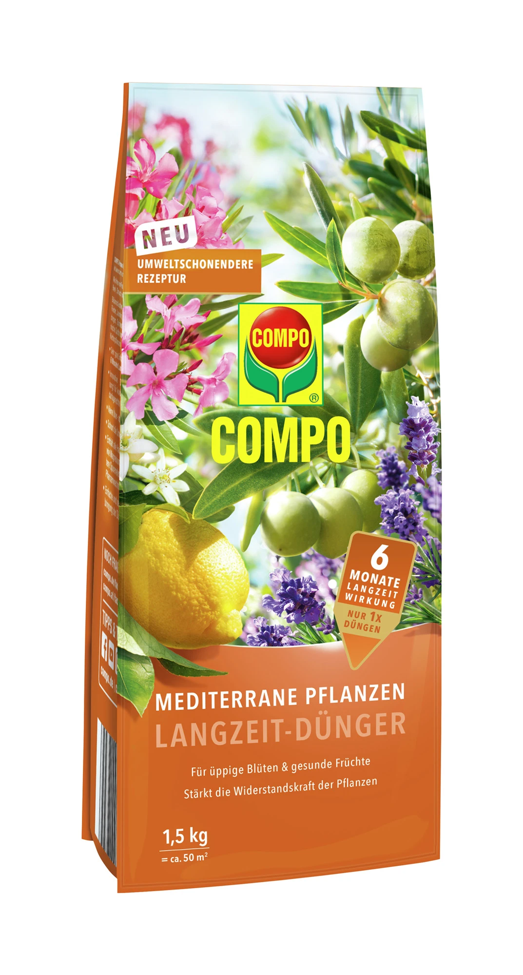 Mediterrane Pflanzen Langzeit-Dünger (1,5 Kg) | Dünger Von COMPO 3 Mediterrane Pflanzen Langzeit-Dünger (1,5 Kg) | Dünger Von COMPO