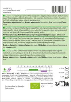 Karotte Lila Lu SG | BIO Möhrensamen Von Sativa Rheinau -Samenhaus Geschäft 551663 BIO Karotte Lila Lu SG ka54 sr 1