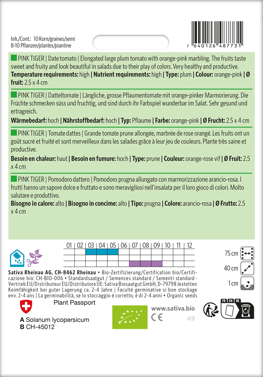 Datteltomate Pink Tiger | BIO Stabtomatensamen Von Sativa Rheinau 4 Datteltomate Pink Tiger | BIO Stabtomatensamen Von Sativa Rheinau – Bild 2