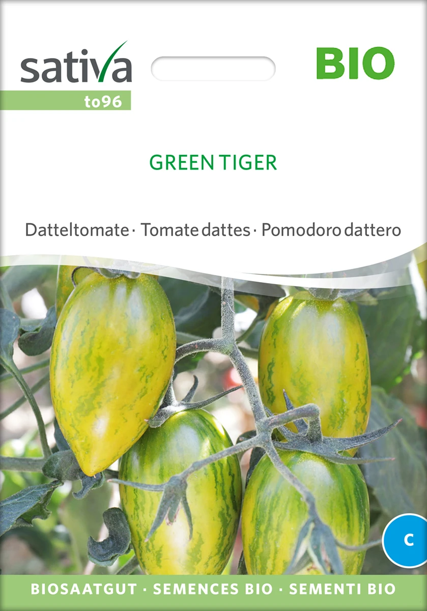 Datteltomate Green Tiger | BIO Stabtomatensamen Von Sativa Rheinau 4 Datteltomate Green Tiger | BIO Stabtomatensamen Von Sativa Rheinau – Bild 2