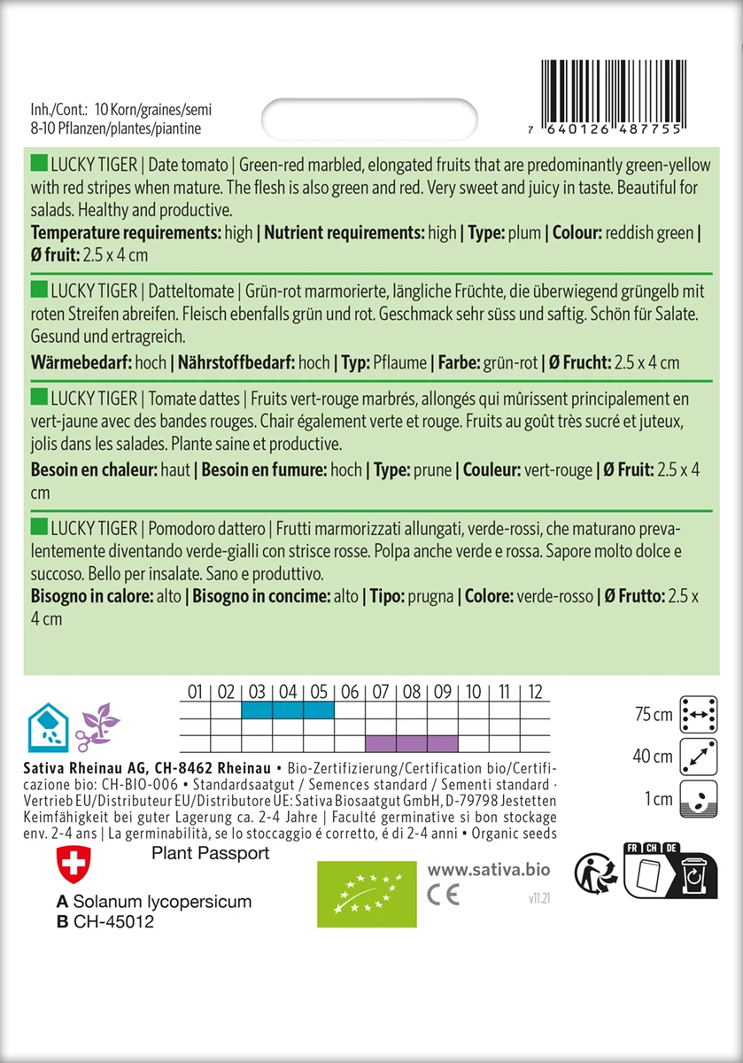 Datteltomate Lucky Tiger | BIO Stabtomatensamen Von Sativa Rheinau 4 Datteltomate Lucky Tiger | BIO Stabtomatensamen Von Sativa Rheinau – Bild 2