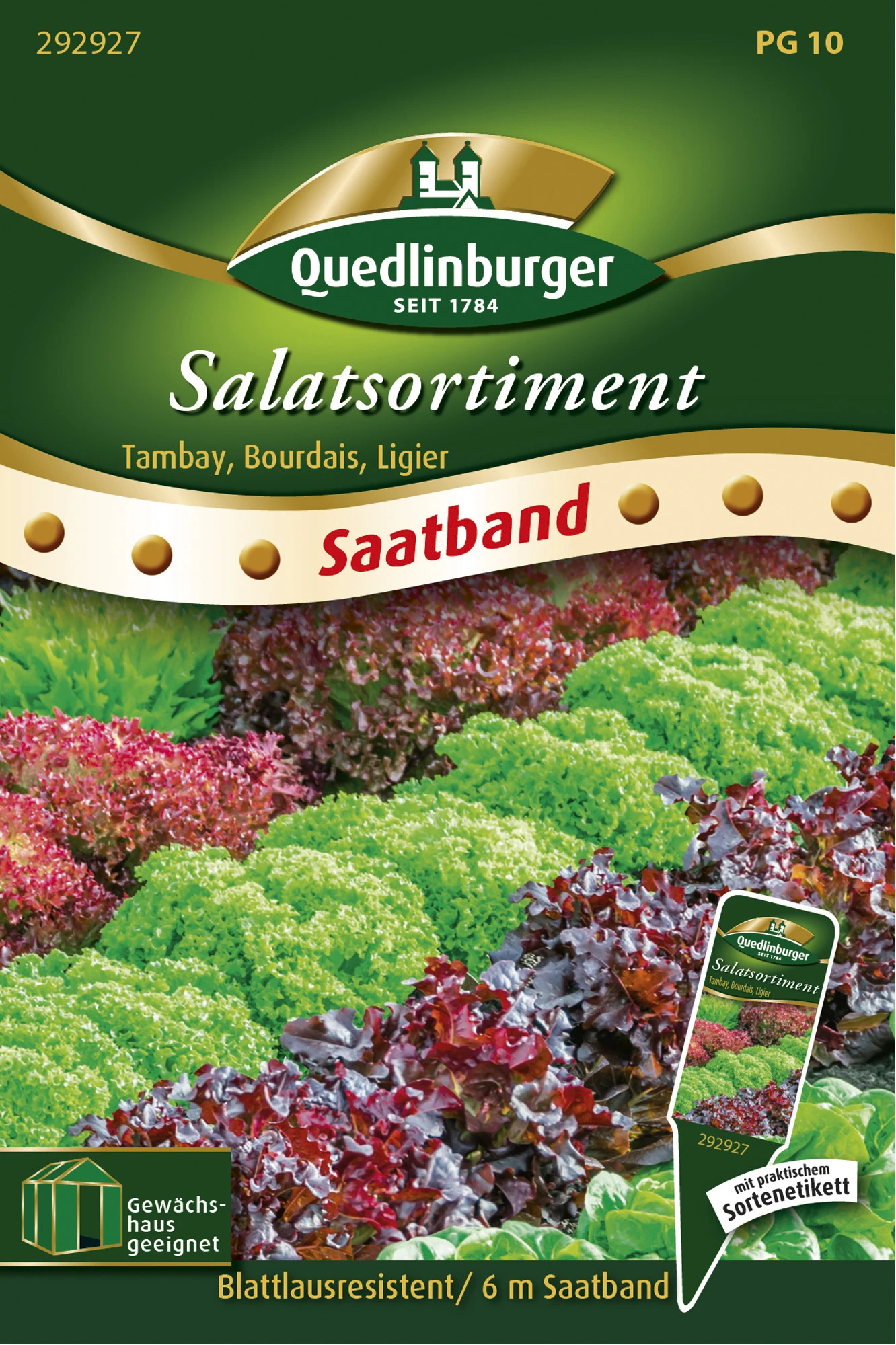 Salatsortiment Blattlausres (Saatband) | Salatsamen Von Quedlinburger 3 Salatsortiment Blattlausres (Saatband) | Salatsamen Von Quedlinburger