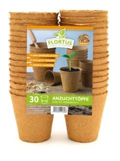 8 Cm Anzuchttopf Rund Auf Holzfaser Basis | Anzuchttöpfe Von FLORTUS -Samenhaus Geschäft 552303 8 cm Anzuchttopf rund auf Holzfaser Basis 30 Stueck 2000 0595 0