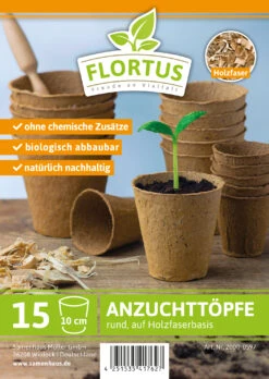 10 Cm Anzuchttopf Rund Auf Holzfaser Basis | Anzuchttöpfe Von FLORTUS -Samenhaus Geschäft 552305 10 cm Anzuchttopf rund auf Holzfaser Basis 15 Stueck 2000 0597 1