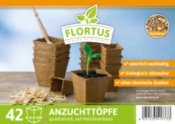 6 X 6 Cm Anzuchttopf Quadratisch Auf Holzfaser Basis | Anzuchttöpfe Von FLORTUS -Samenhaus Geschäft 552316 6 x 6 cm Anzuchttopf quadratisch auf Holzfaser Basis 42 Stueck 2000 0608 1