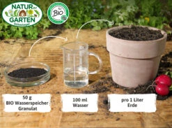 BIO Wasserspeicher Granulat | BIO Bodenbewässerung Von FLORTUS -Samenhaus Geschäft 560707 BIO Wasserspeicher Granulat 2000 0986 800g 5