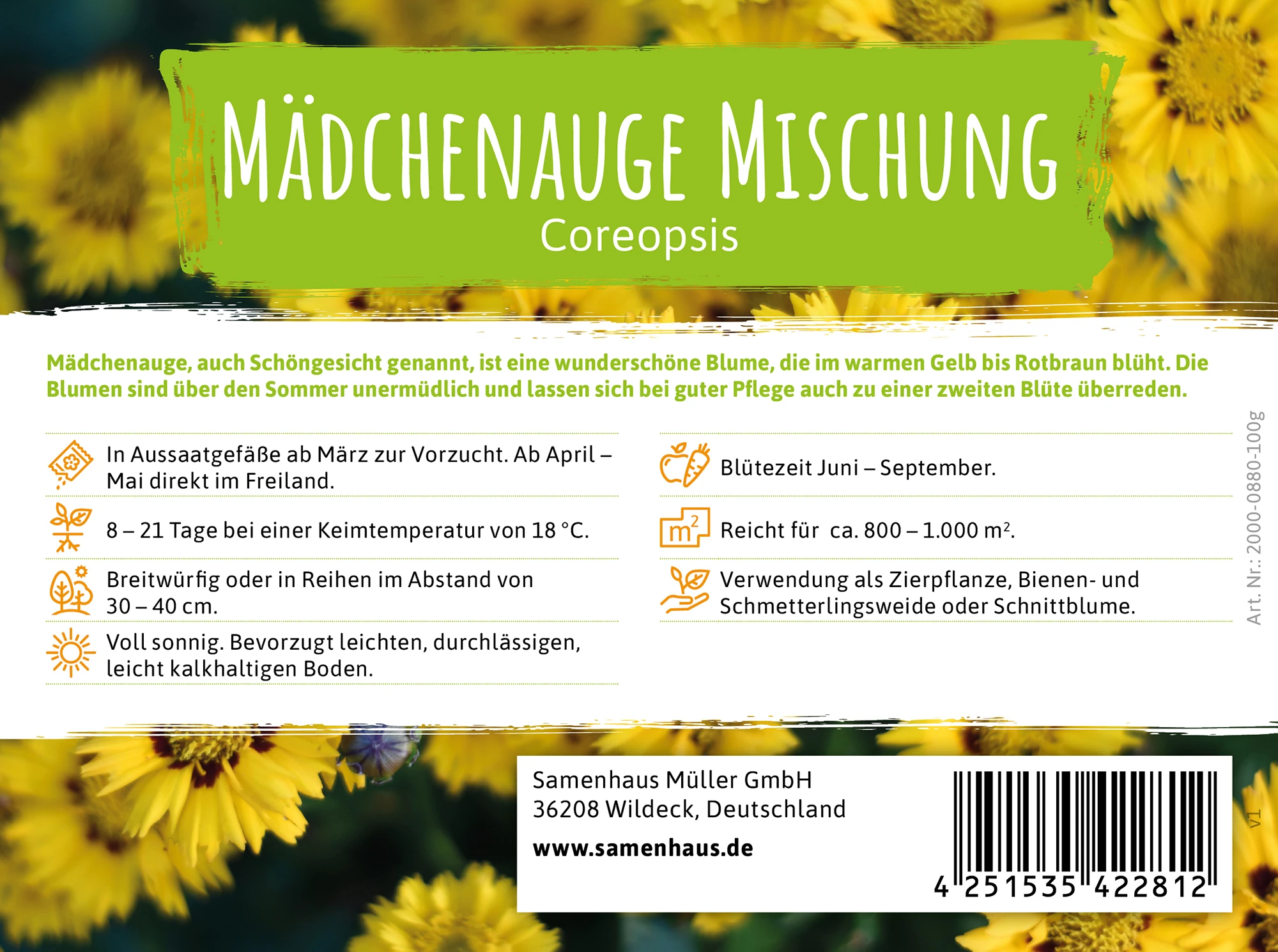 Wiesenblume Mädchenauge (100 G) | Mädchenaugensamen Von FLORTUS 4 Wiesenblume Mädchenauge (100 G) | Mädchenaugensamen Von FLORTUS – Bild 2