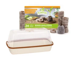 BoQube M &amp; FLORTUS Kokos Quelltöpfe (24 Stück) | Anzuchtzubehör Set Von FLORTUS -Samenhaus Geschäft 562697 BoQube M und FLORTUS Kokos Quelltoepfe 24 Stueck 2000 2385 kupfer 1